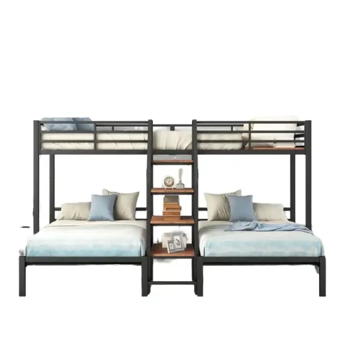 Bed Room Furniture bunk bed with four beds and shelves