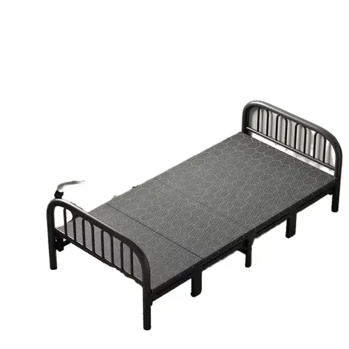 Modern Design Metal Bed For Apartment Workshop Luxury Foldable Space-Saving Sturdy Durable Bed Frame Indoor Bedroom Furniture