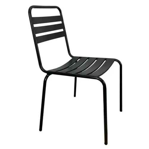 Strapazierfähiger pulverbeschichteter Metallstahl-Terrassenstuhl für Garten und Balkon.