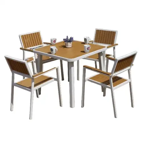 European Style luxury and classic design customized garden dining table and chairs with metal frames.