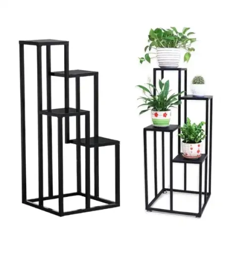 Hot Selling Planters Flower pot Home and Hotel Garden Decoration custom metal wrought iron wholesale, black wrought iron plant stands with three tiers holding potted plants