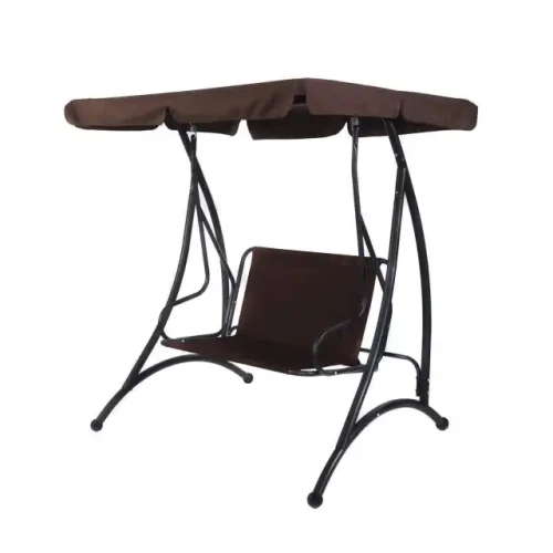 High Quality Swing Set Outdoor Garden Balcony iron frame brown 2-3 seats with canopy