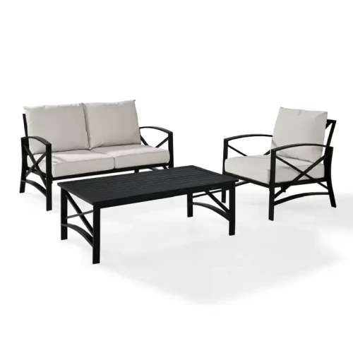Metallrahmen-Stuhl Outdoor-Gartentisch- und Stuhl-Set mit Sofa und Tisch.