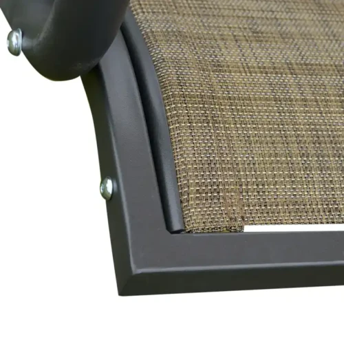 Close-up of the Comfortable Modern Design Balcony Hanging Chair For Two People Indoor Outdoor Home Furniture Metal Frame Swing Chair seat and frame