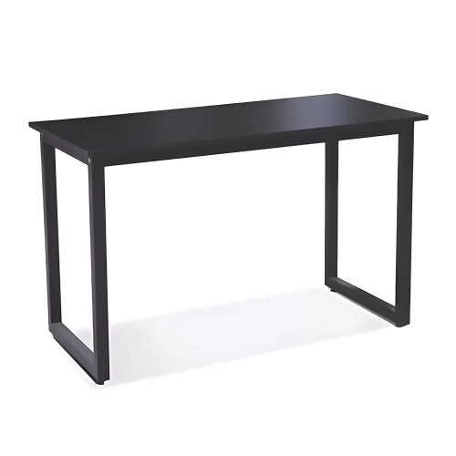 Bureau en fer minimaliste avec plateau en MDF imperméable, finition noire.