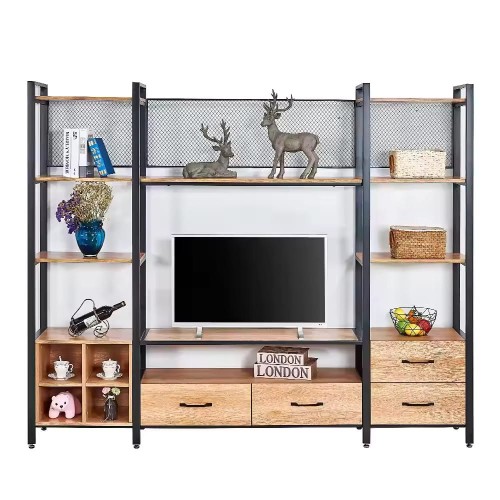 Kundenspezifisches Bügeleisen mit MDF-Kleiderschrank Metallrahmen mit Regalfächern und Dekorationen.