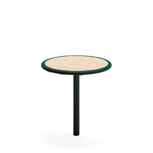Tabouret d'extérieur Nordhavn en bois avec structure métallique noire, 30 cm de hauteur.