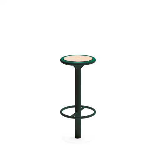 Nordhavn Outdoor Bar Stool with green frame and footrest.