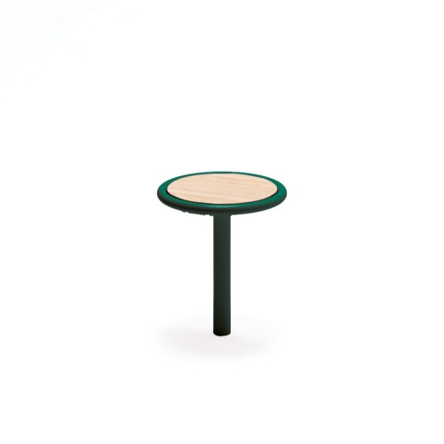 Nordhavn Outdoor Bar Table 45 cm with a black metal frame and wooden top.