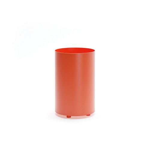 Valby Outdoor Tube Planter for Public Space | 70 l, red cylindrical planter.