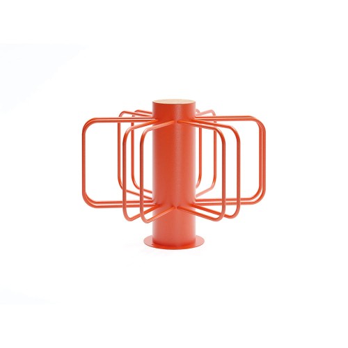 Support vélo Valby en métal orange avec plusieurs emplacements pour vélos.