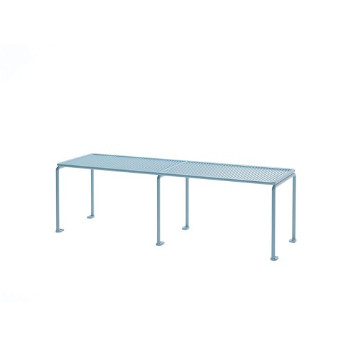 Østerbro 3 Seater Public Backless Bench in light blue.