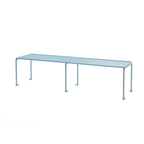 Østerbro 4 Seater Public Backless Bench, blue metal outdoor bench