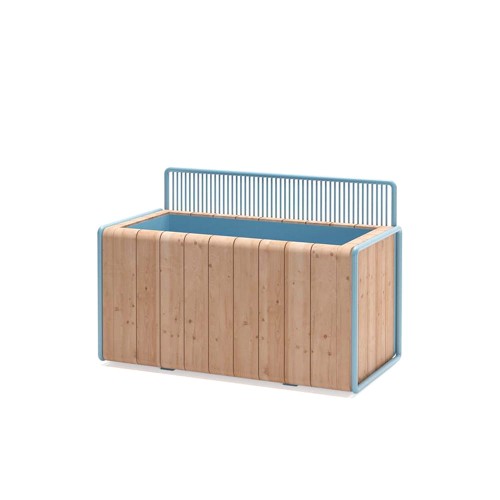 Østerbro Outdoor Planter | 150 l, wooden garden planter with blue metal frame