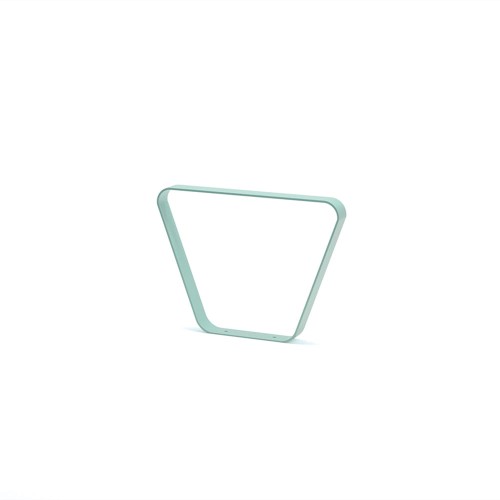 Kødbyen Fahrradständer aus Metall in minimalistischer, dreieckiger Form.