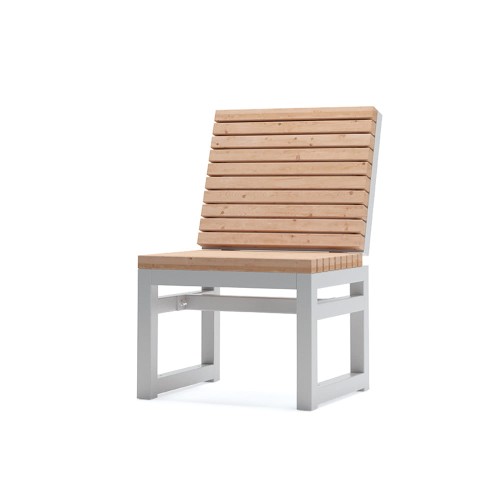 Hellerup 1 Person Backrest Bench with wooden slats and metal frame