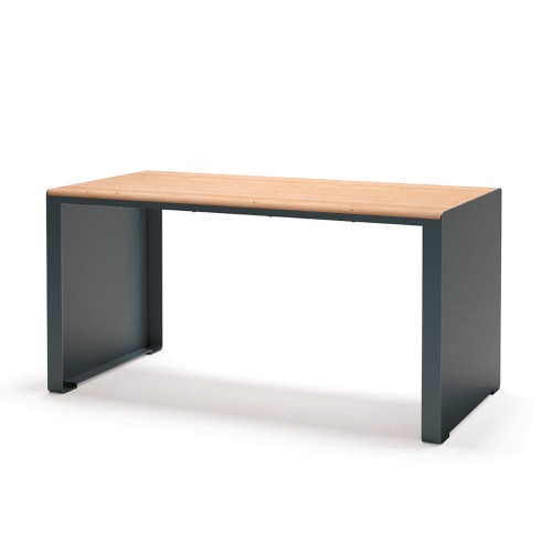 Indre By Outdoor Table 150 cm 4-6 Seats, modern outdoor rectangular table with wooden top and metal legs