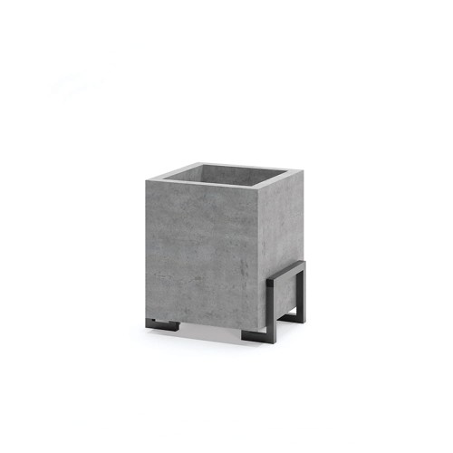 Vesterbro Outdoor Planter 40 l - modern concrete square planter with metal stand.