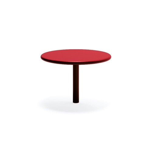 Tabouret d'extérieur Sydhavn rouge avec pied central.