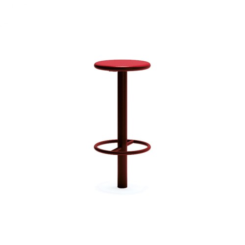 Sydhavn Outdoor Bar Stool w/ Footrest in red.
