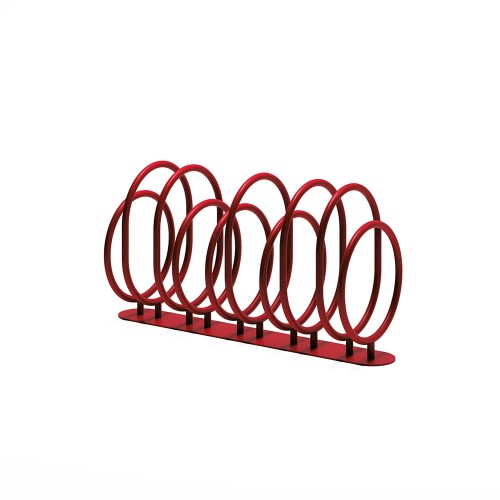 Red Sydhavn 5-Bike Stand for parking bicycles.