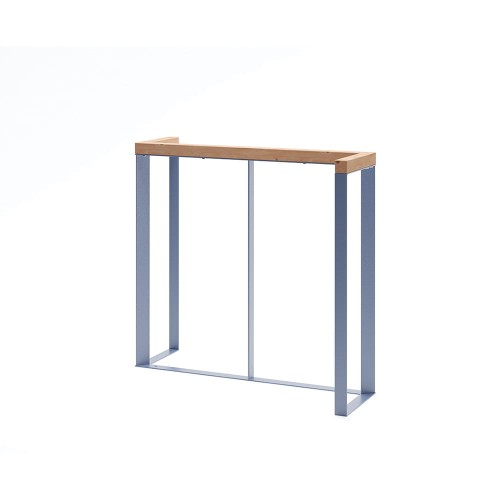 Support pour vélo Christiania en métal gris avec dessus en bois.