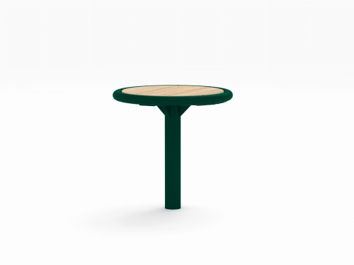 Nordhavn Outdoor Hocker in grün mit runder Holzsitzfläche, 45 cm hoch.