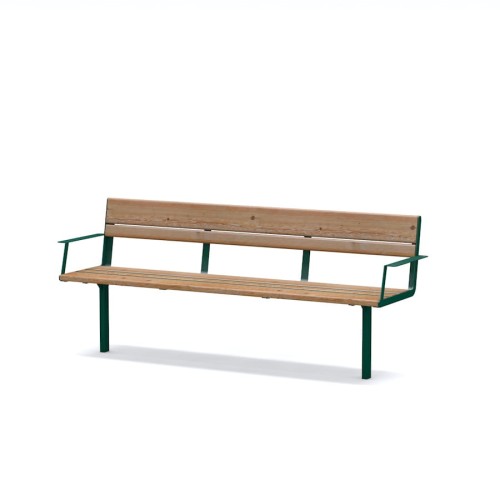 Latinerkvarteret 4 Seater Public Backrest Bench with Armrest.
