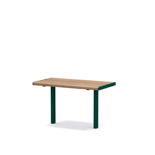 Latinerkvarteret Outdoor Bar Stool | 45 cm, wooden seat with green legs.
