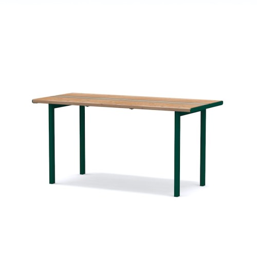 Latinerkvarteret Outdoor Table 4-6 Seats - wooden top with green metal legs