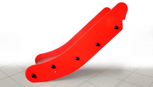 Metal HDPE slide module for platform 180 cm (width 50 cm) in red.