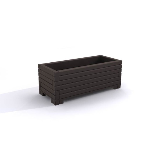 Wooden flowerpot II in dark brown