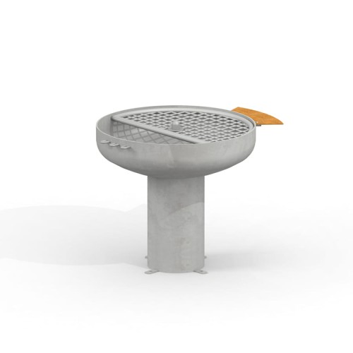 Metal park grill for public outdoor spaces