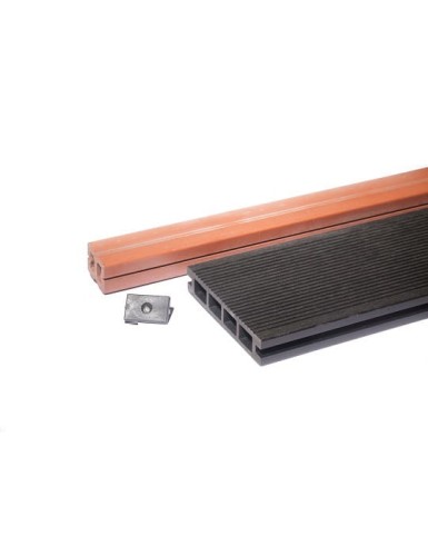 WPC-SET A10LL8 (M2) + BALKEN + PLASTIKKLAMMERN für Terrassenbau.