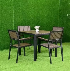 Einfaches Tischset Möbel Outdoor Patio Ess-Set mit Metallrahmen