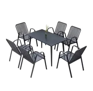 Terrassenrestaurant Outdoor- und Gartentischset Eisentisch- und Stuhlset