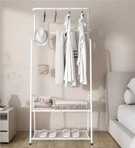 Design 3-stufiges Schuhregal mit Kleiderhaken für oder multifunktional