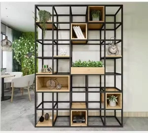 Luxuriöses, elegantes Metallrahmen-Displayregal zur Dekoration von Bücherregalen, Blumentöpfen für Büros, Wohnzimmer usw.