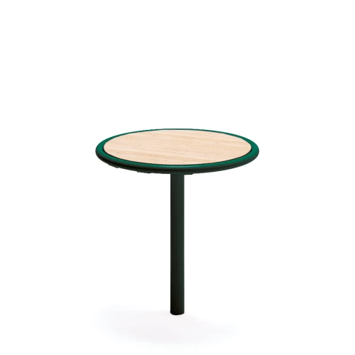 Nordhavn Outdoor Stool | 30 cm, green metal frame with wooden seat