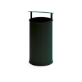 Nordhavn Gade Affaldsspand i sort metalen med låg.