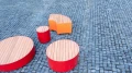 Valby Public Backless Bench | Round in a modern urban setup