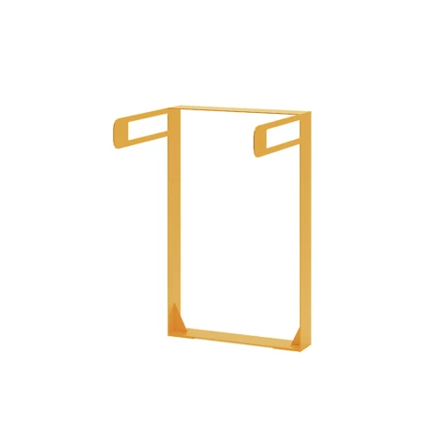 Modern yellow Nyboder Bike Stand on white background.