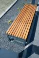 Hellerup 3 Seater Public Backless Bench in an outdoor setting