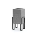 Concrete Vesterbro Street Litter Bin with a modern metal frame.