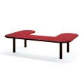 Banc Public Sans Dossier Sydhavn en forme de U, rouge, moderne et minimaliste.