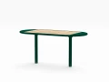 Nordhavn Outdoor Table 150 cm 4-6 Seats in green with wooden top.