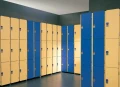 Lockers in a locker room made from HPL PLATE WOOD thickness 10 mm (m²) dimensions 1220x2440 mm