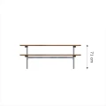 Bench &amp; table (galvanized steel) with wooden planks