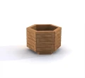 Hexagonal wooden flowerpot Wooden flowerpot III.
