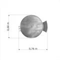 Metal park grill for public outdoor spaces, top view with dimensions